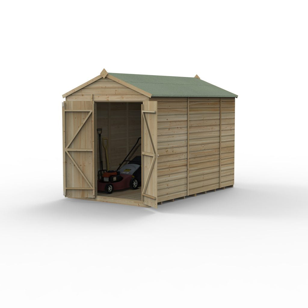 Forest Garden Beckwood 6x10 Apex Shed with No Windows and Double Door