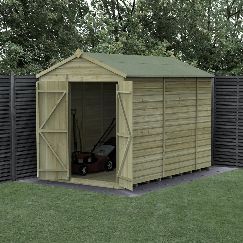 Forest Garden Beckwood 6x10 Apex Shed with No Windows and Double Door