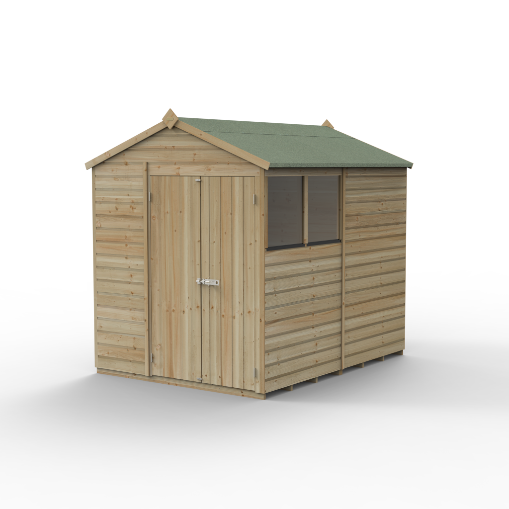 Forest Garden Beckwood 6x8 Apex Shed - 2 Windows - Double Door