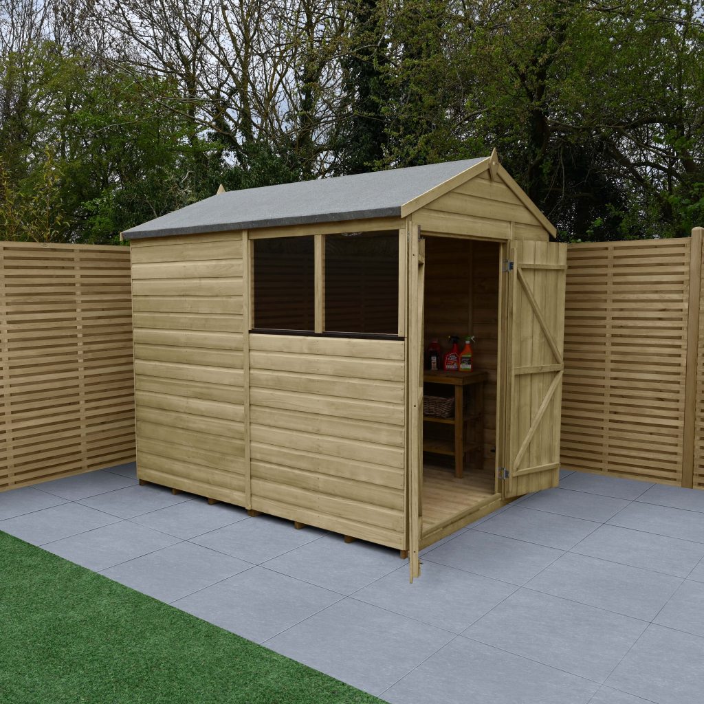 Forest Garden Beckwood 6x8 Apex Shed - 2 Windows - Double Door