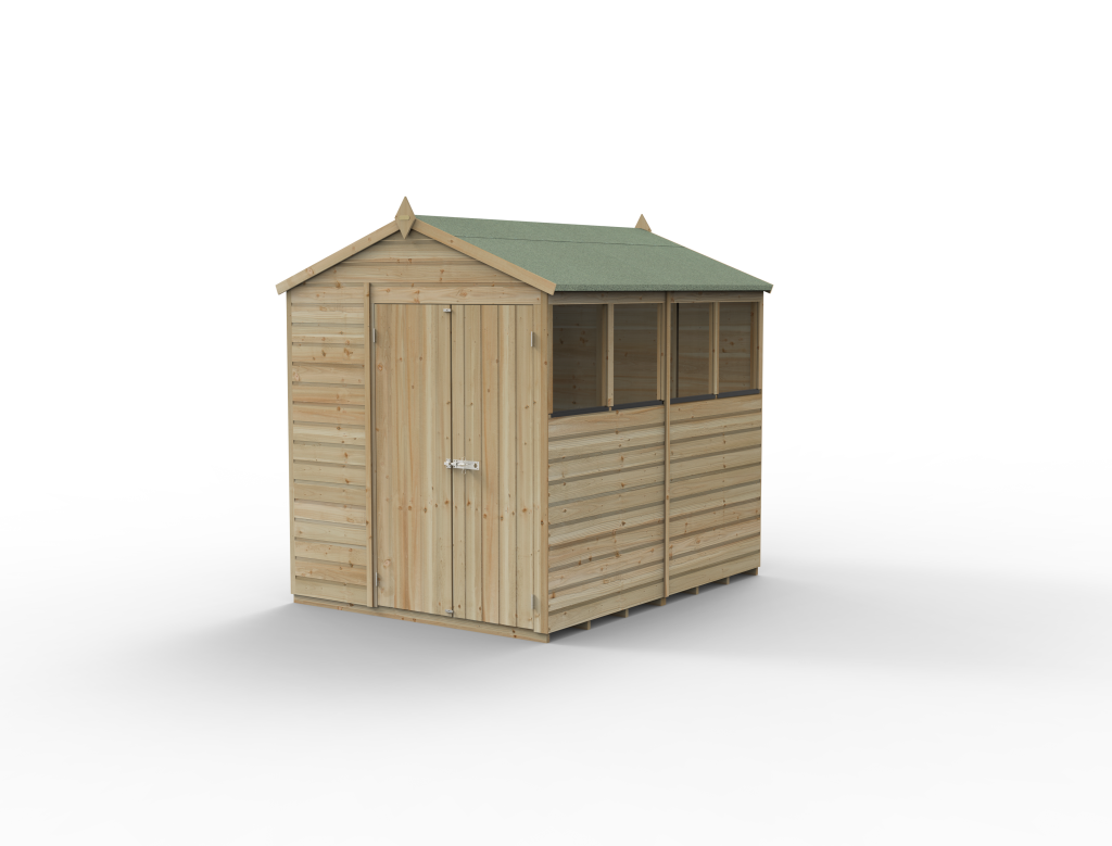 Forest Garden Beckwood 6x8 Apex Shed - 4 Windows - Double Door