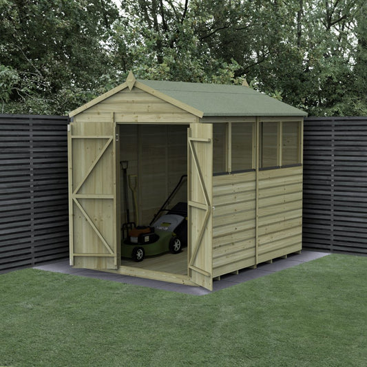 Forest Garden Beckwood 6x8 Apex Shed - 4 Windows - Double Door