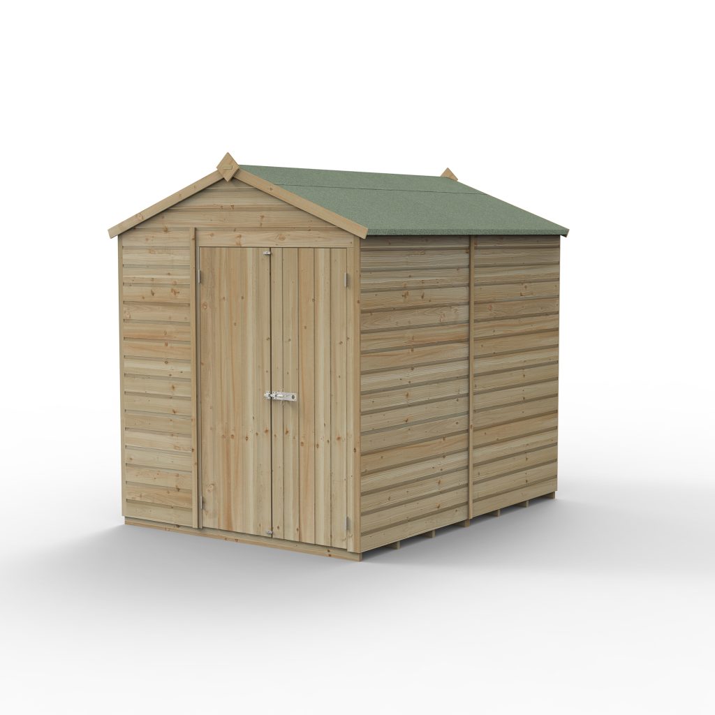 Forest Garden Beckwood 6x8 Apex Shed - No Windows - Double Door