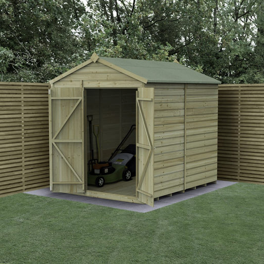 Forest Garden Beckwood 6x8 Apex Shed - No Windows - Double Door