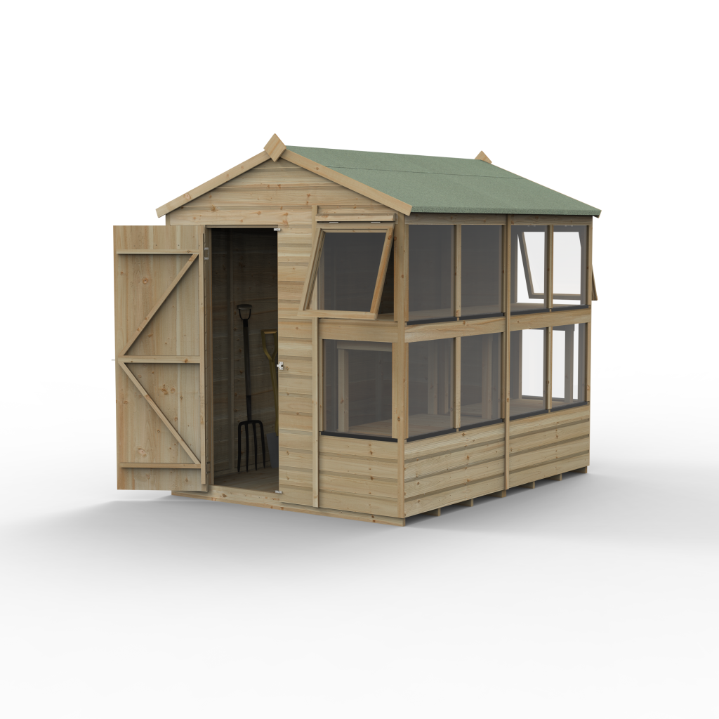 Forest Garden Shiplap Ptr 8x6 Apex Potting Shed