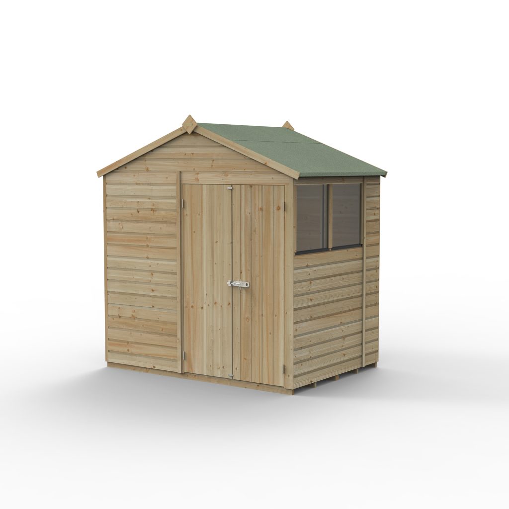 Forest Garden Beckwood 7x5 Apex Shed - 2 Windows - Double Door