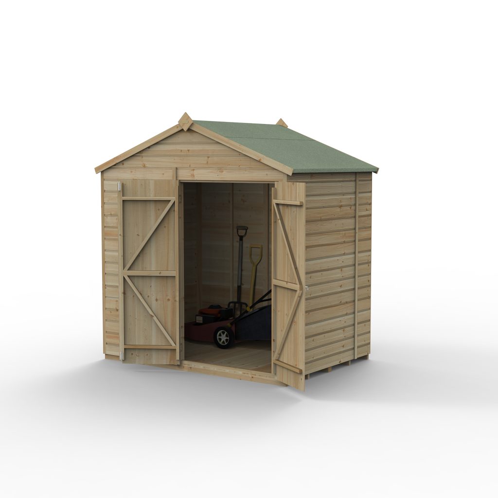 Forest Garden Beckwood 7x5 Apex Shed - No Windows - Double Door