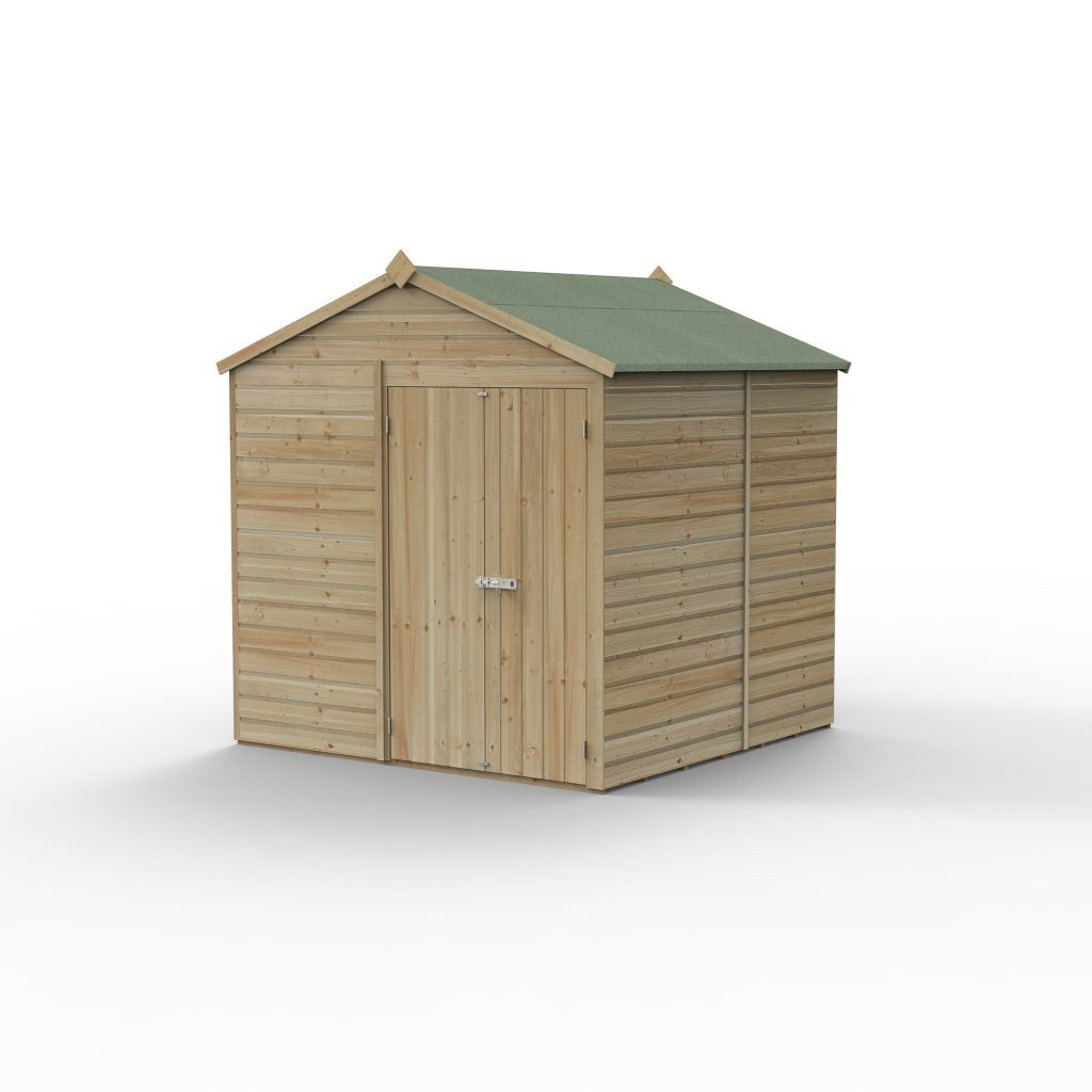 Forest Garden Beckwood 7x7 Apex Shed - No Windows - Double Door