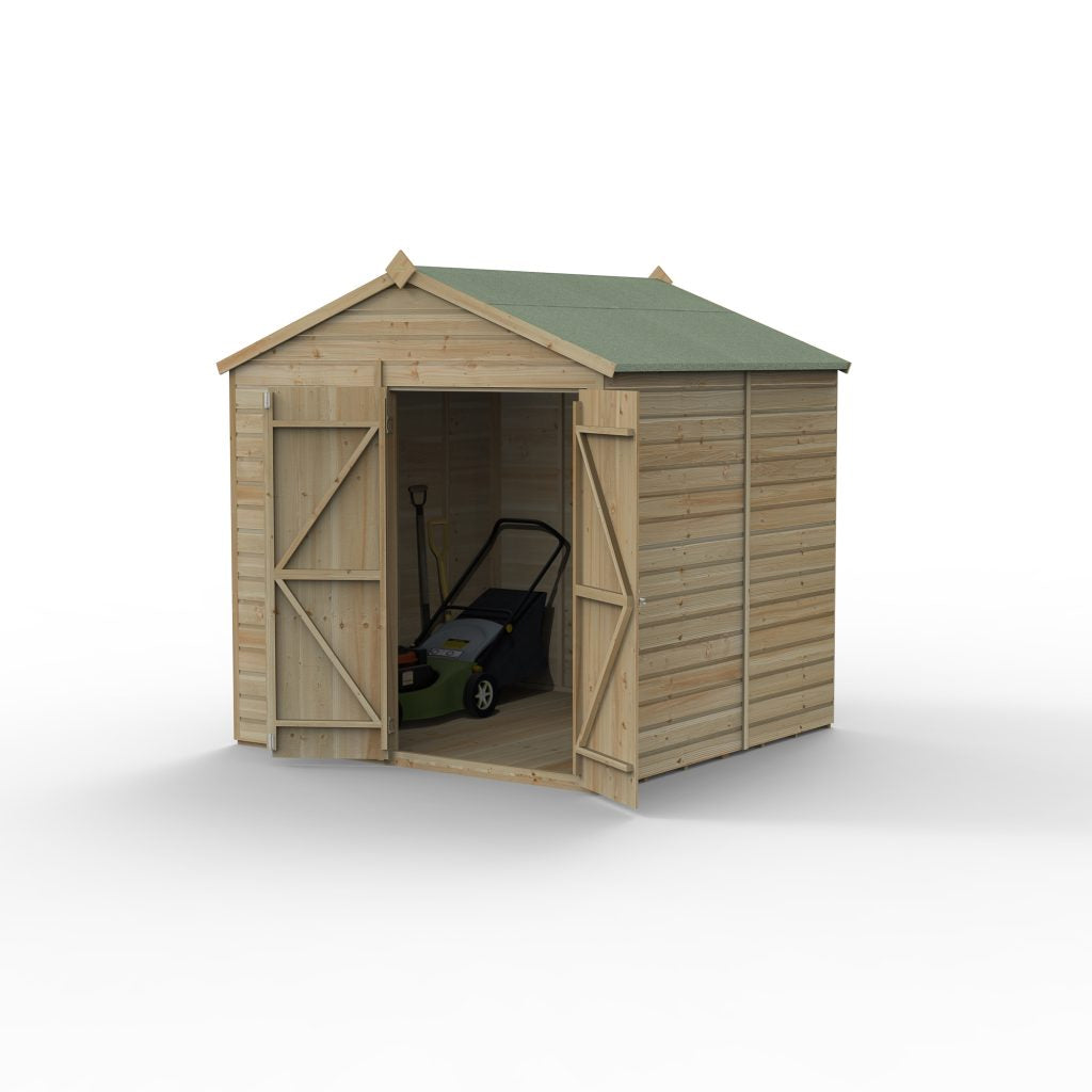Forest Garden Beckwood 7x7 Apex Shed - No Windows - Double Door