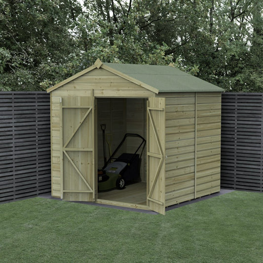 Forest Garden Beckwood 7x7 Apex Shed - No Windows - Double Door