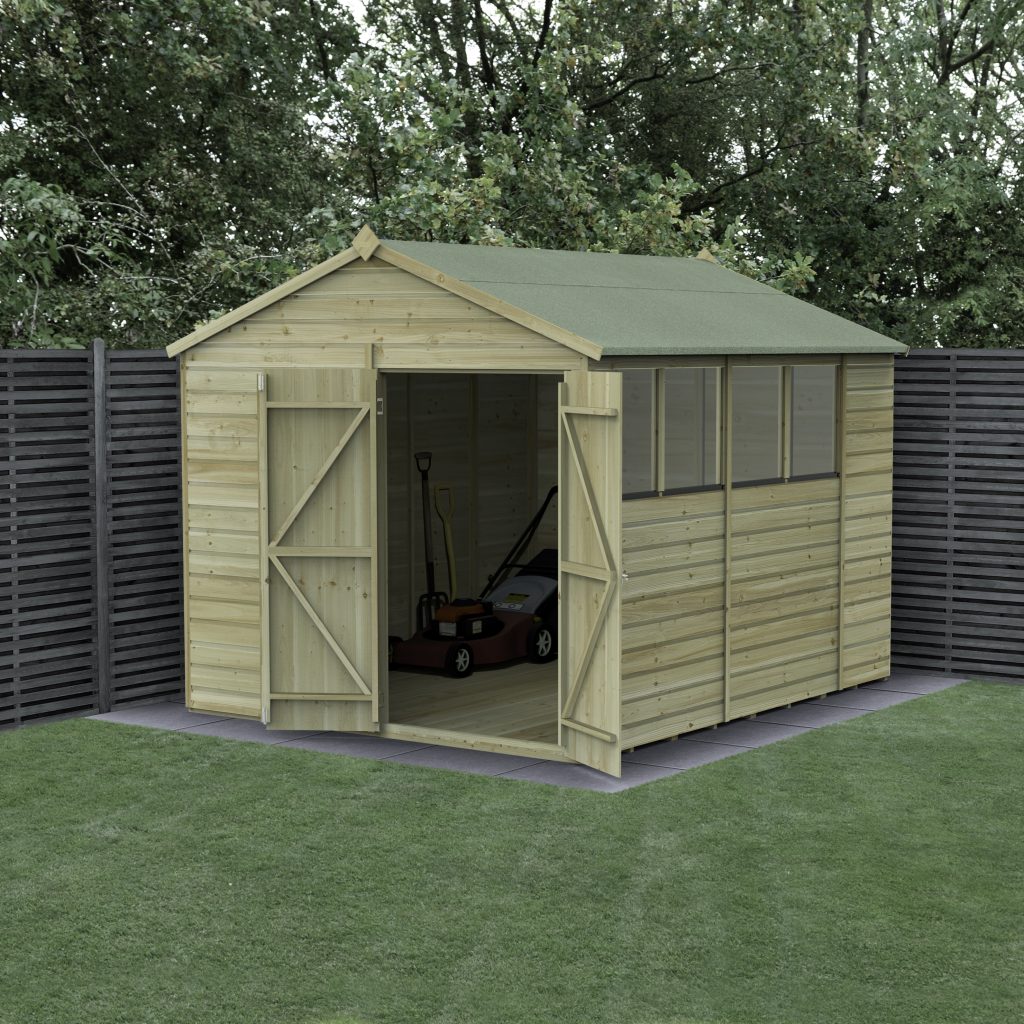 Forest Garden Beckwood 8x10 Apex Shed - 4 Windows - Double Door