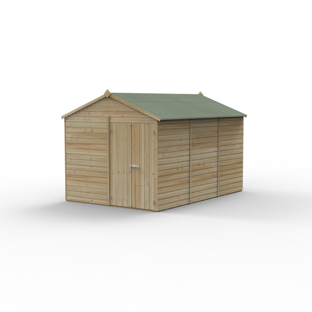 Forest Garden Beckwood 8x12 Apex Shed - No Windows - Double Door