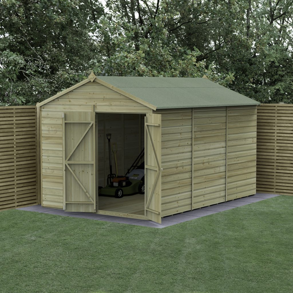 Forest Garden Beckwood 8x12 Apex Shed - No Windows - Double Door