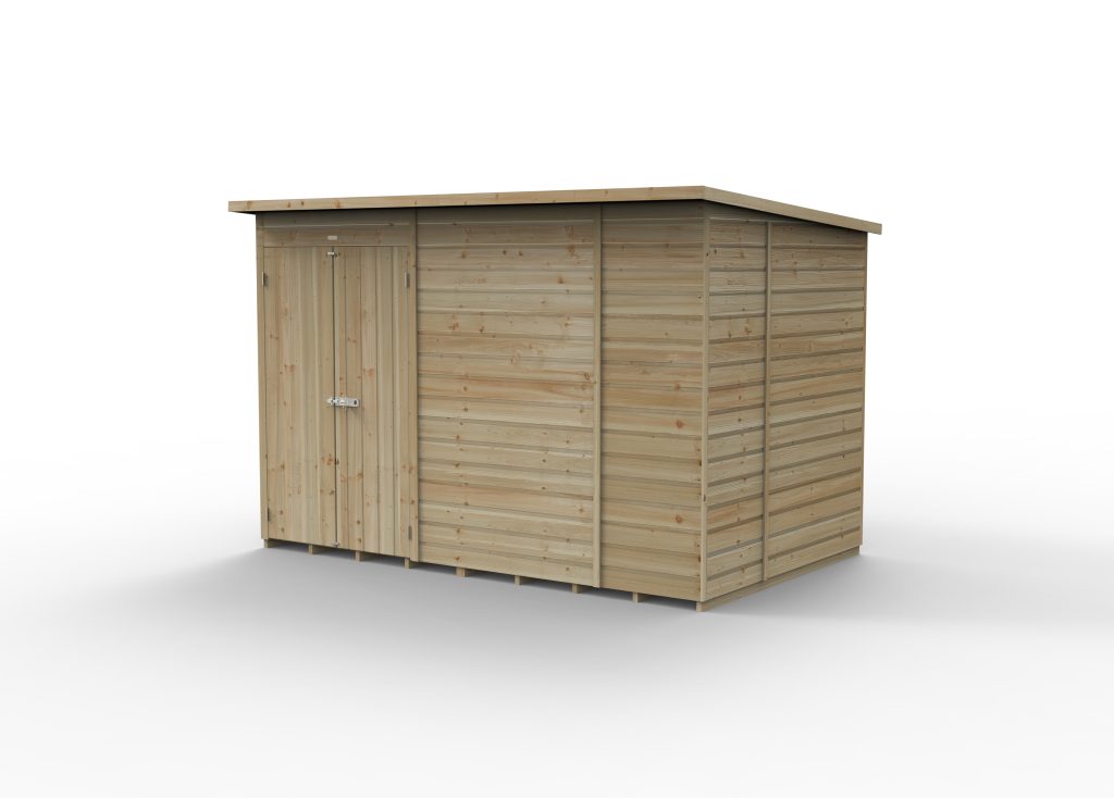 Forest Garden Beckwood 10x6 Pent Shed with No Windows and Double Door