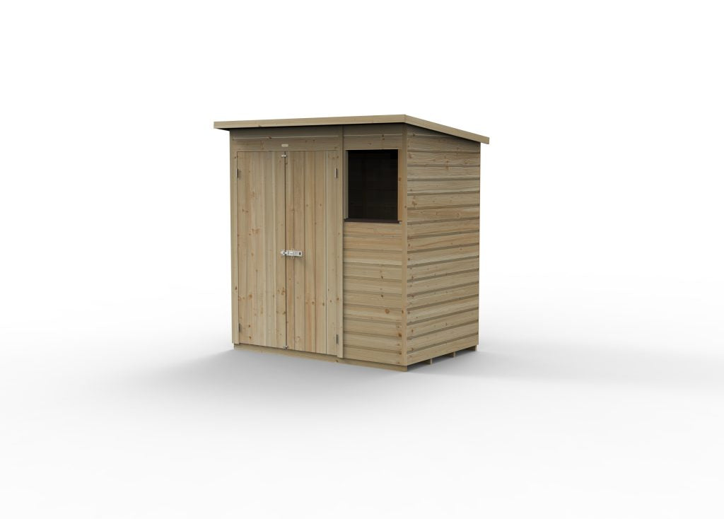 Forest Garden Beckwood 6x4 Pent Shed - 1 Window - Double Door