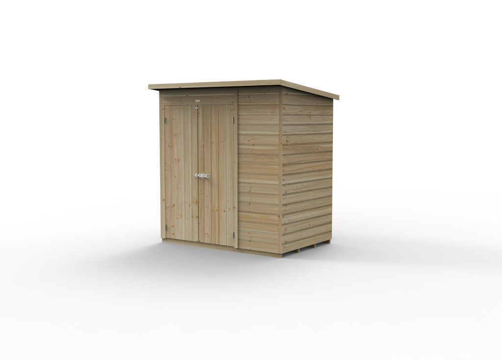 Forest Garden Beckwood 6x4 Pent Shed with No Windows and Double Door