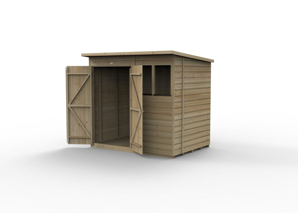 Forest Garden Beckwood 7x5 Pent Shed - 2 Windows - Double Door