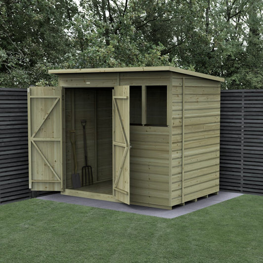 Forest Garden Beckwood 7x5 Pent Shed - 2 Windows - Double Door