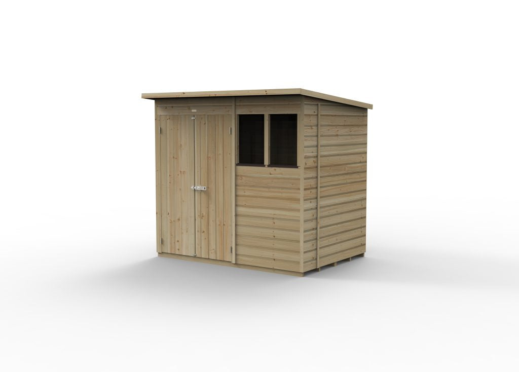Forest Garden Beckwood 7x5 Pent Shed - 2 Windows - Double Door