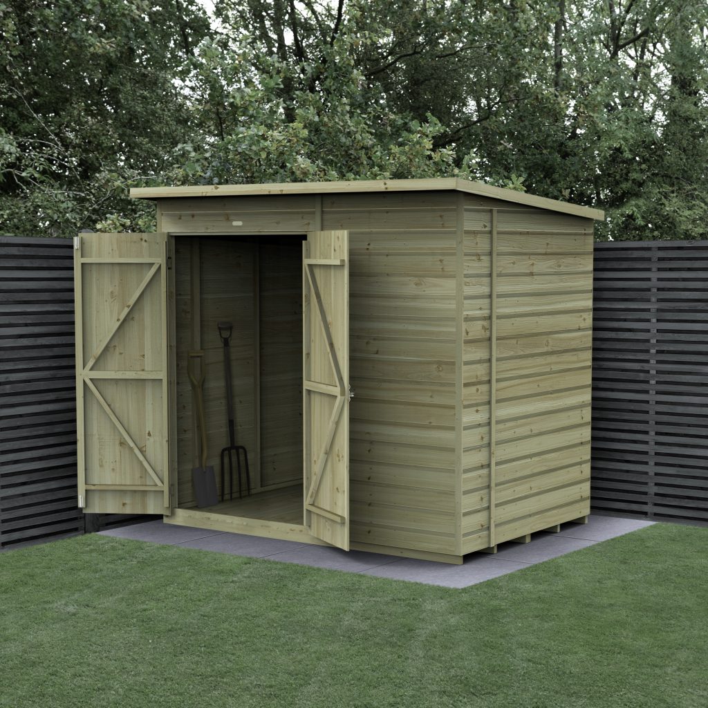 Forest Garden Beckwood 7x5 Pent Shed - No Windows - Double Door