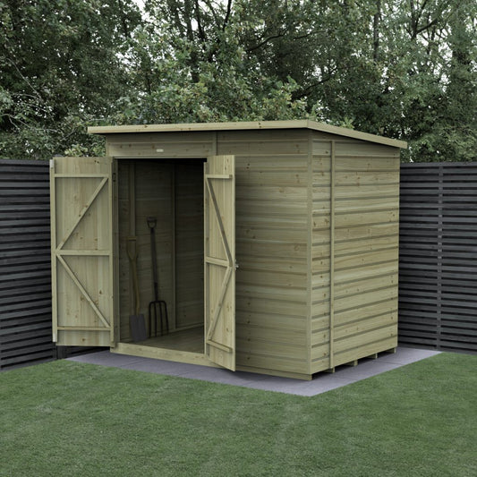 Forest Garden Beckwood 7x5 Pent Shed - No Windows - Double Door