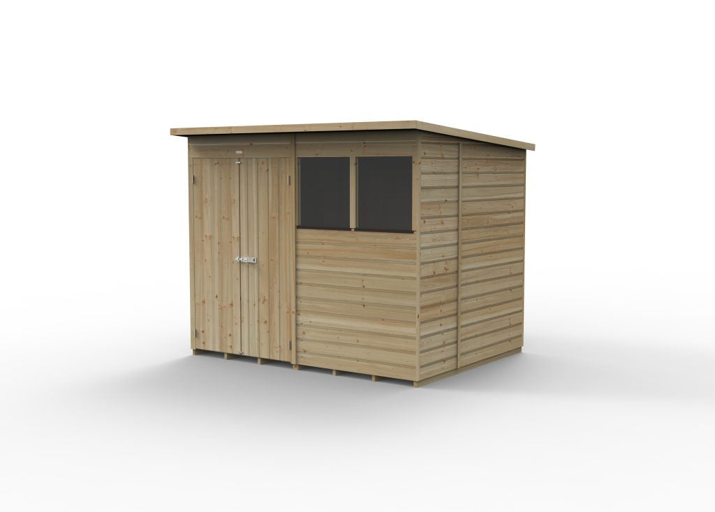 Forest Garden Beckwood 8x6 Pent Shed with 2 Windows and Double Door