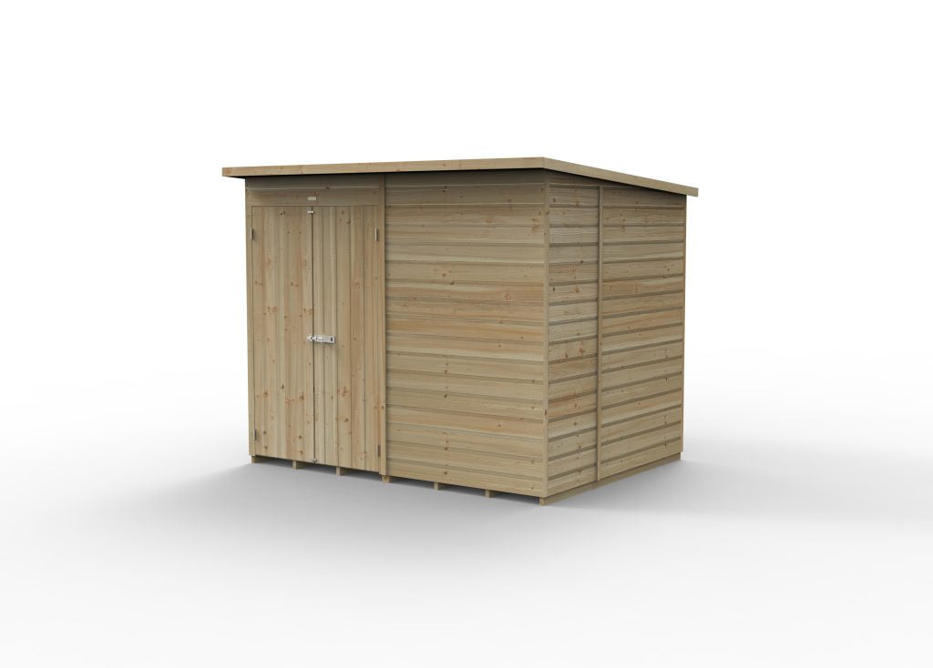 Forest Garden Beckwood 8x6 Pent Shed - No Windows - Double Door