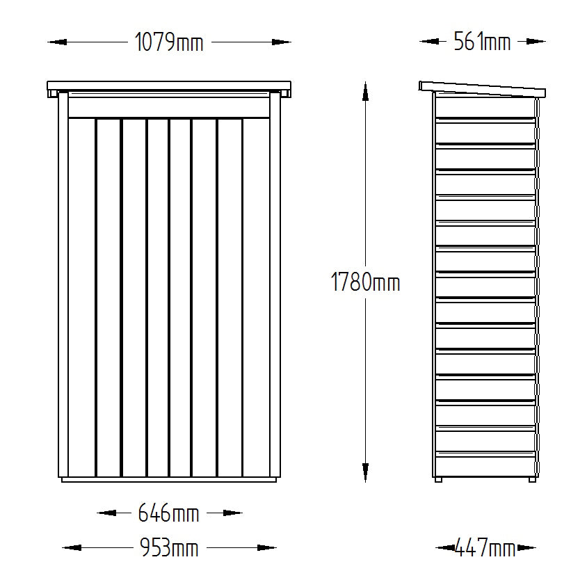 Forest Garden Shiplap Pent Tall Garden Store - Pressure Treated