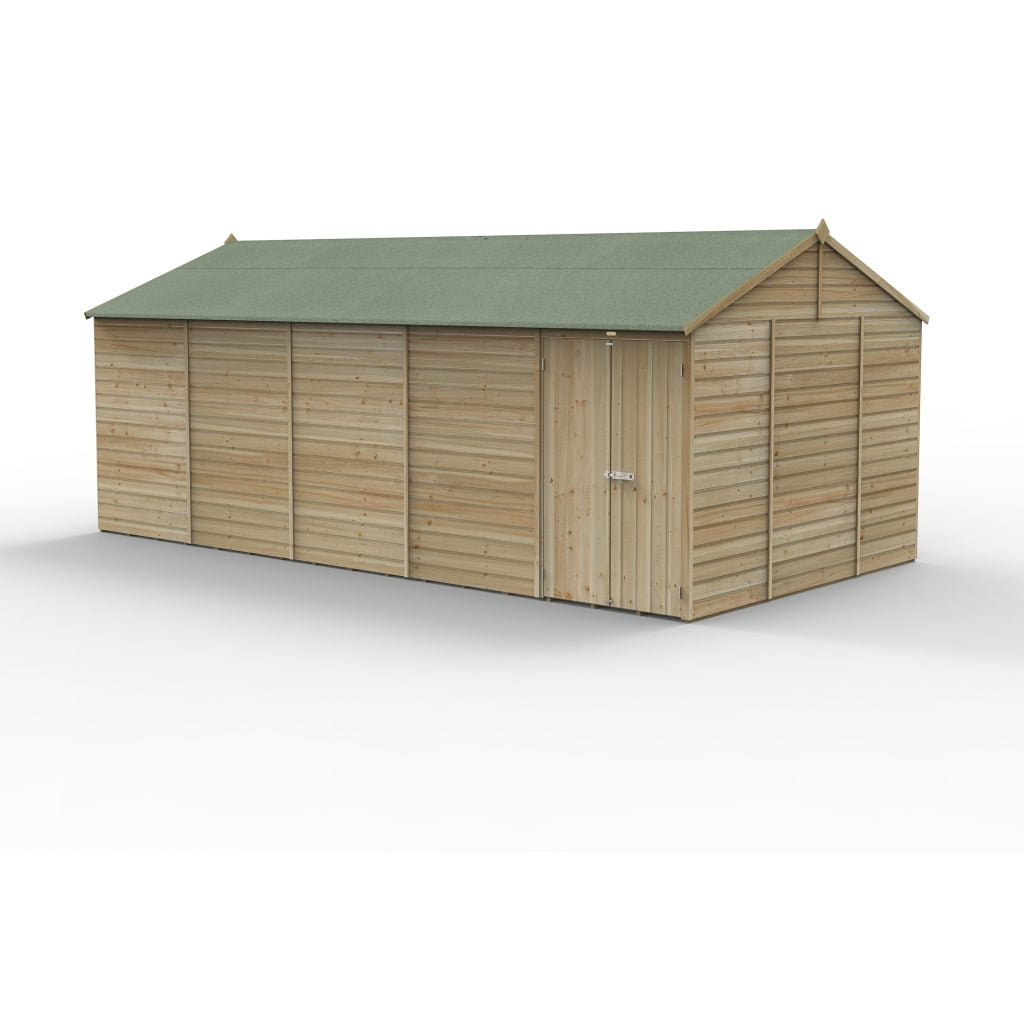 Forest Garden Beckwood 20x10 Reverse Apex Shed - No Windows - Double Door