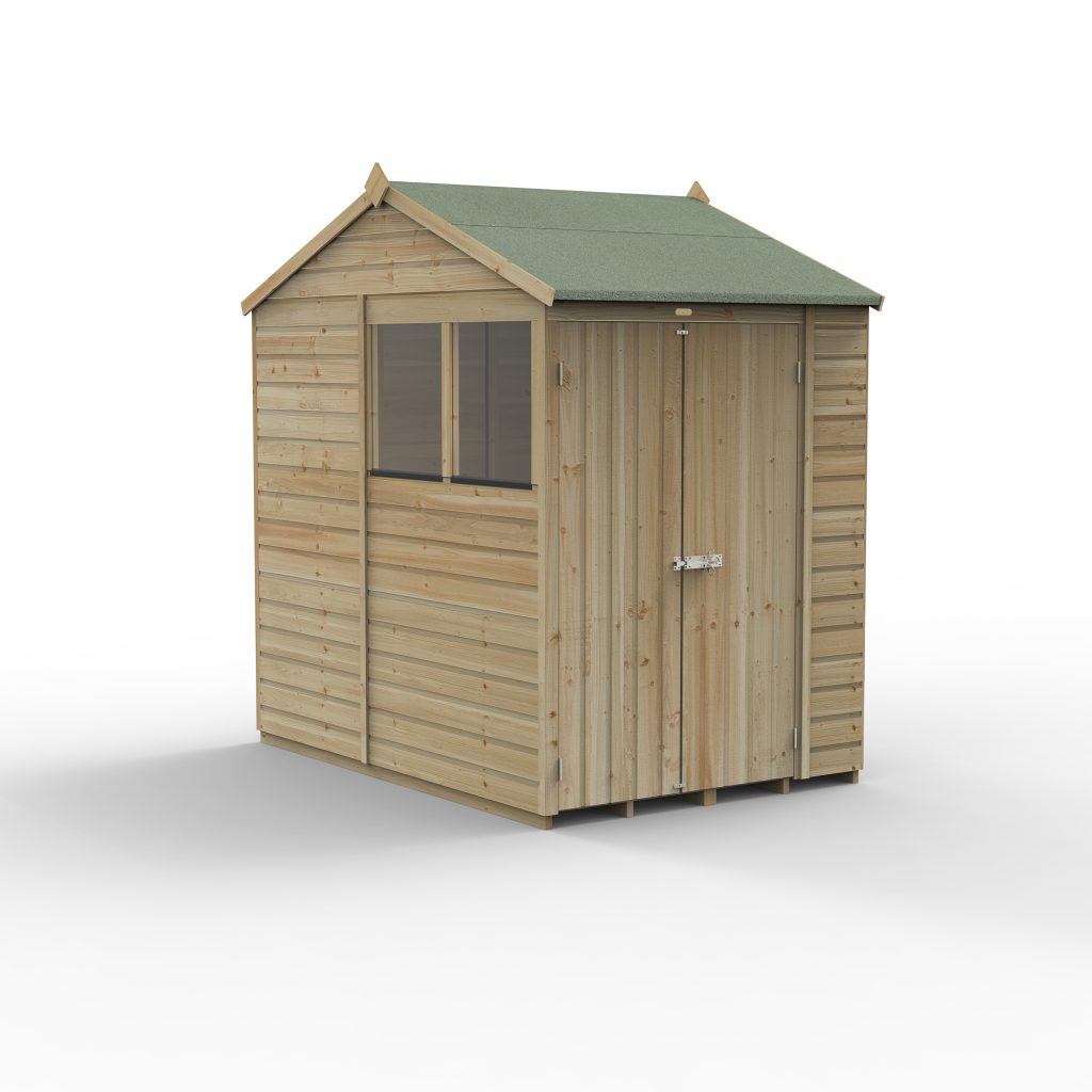 Forest Garden Beckwood 5x7 Reverse Apex Shed - 2 Windows - Double Door