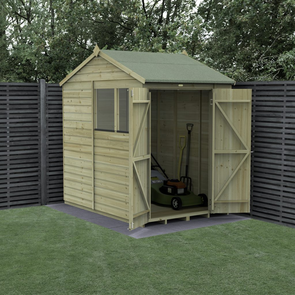 Forest Garden Beckwood 5x7 Reverse Apex Shed - 2 Windows - Double Door