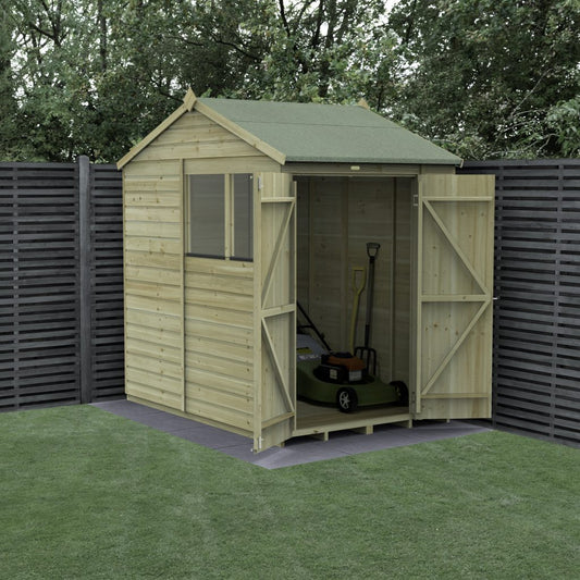 Forest Garden Beckwood 5x7 Reverse Apex Shed - 2 Windows - Double Door