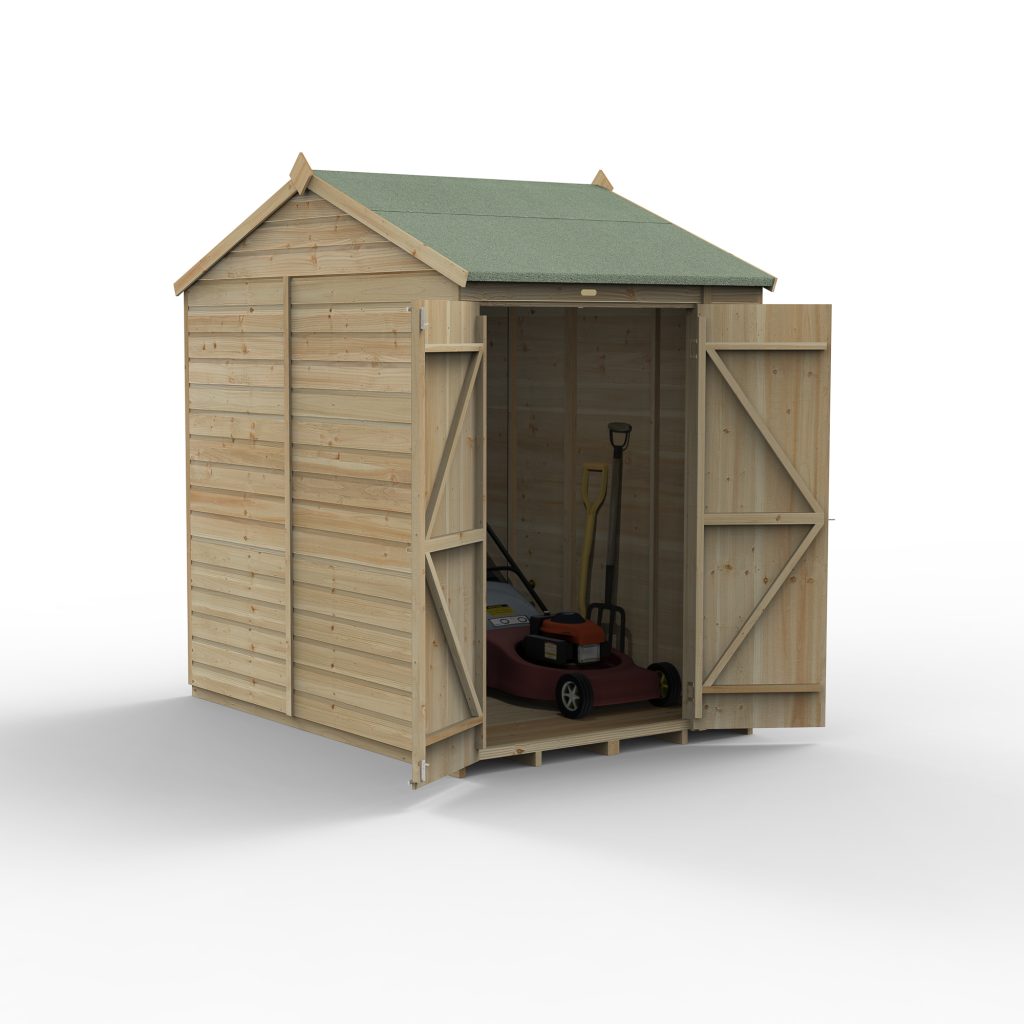 Forest Garden Beckwood 5x7 Reverse Apex Shed with No Windows andf Double Door