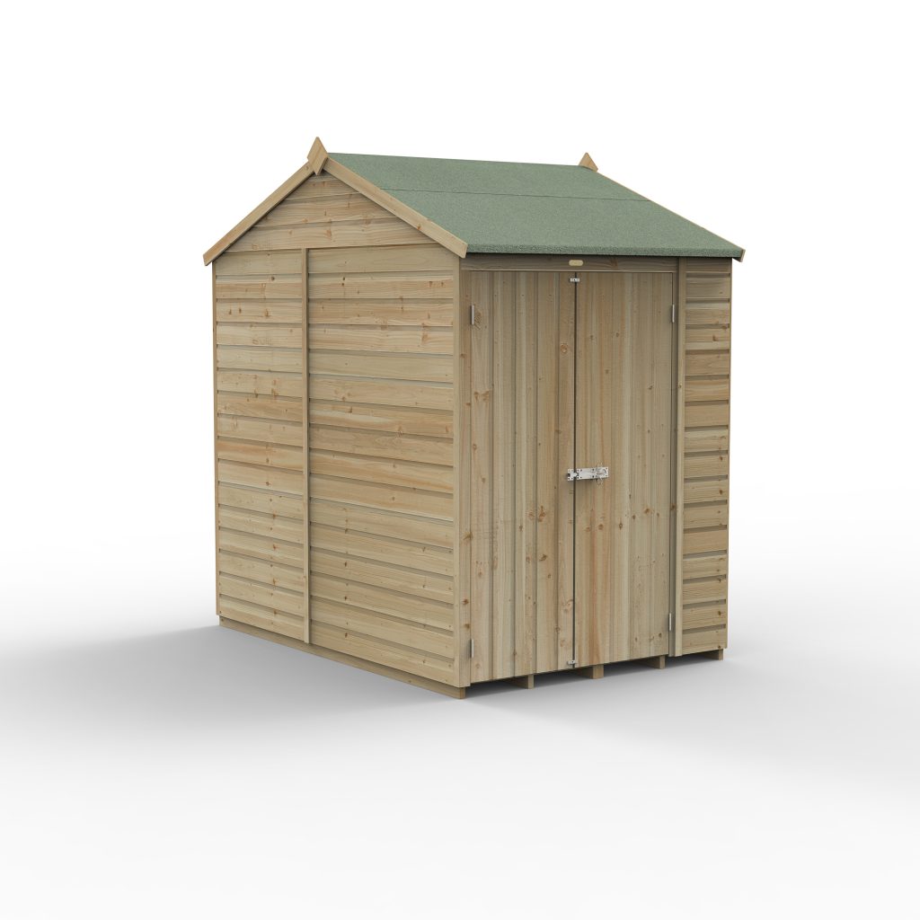 Forest Garden Beckwood 5x7 Reverse Apex Shed with No Windows andf Double Door