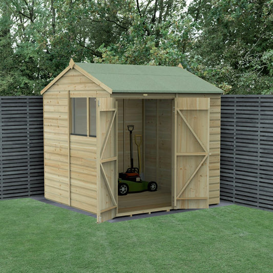 Forest Garden Beckwood 7x7 Reverse Apex Shed - 2 Windows - Double Door