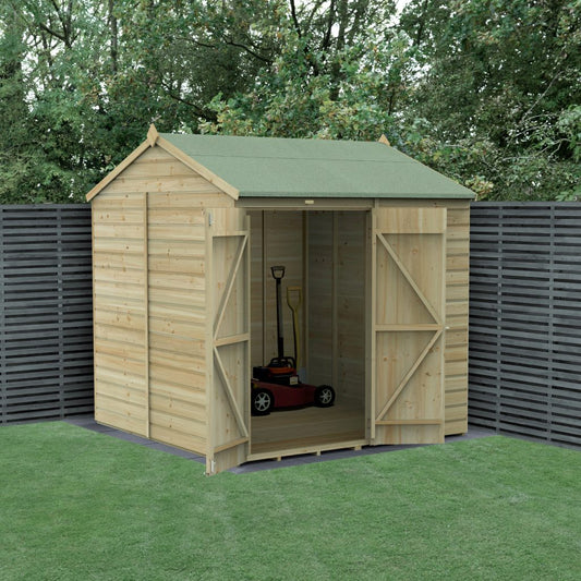 Forest Garden Beckwood 7x7 Reverse Apex Shed - No Windows - Double Door