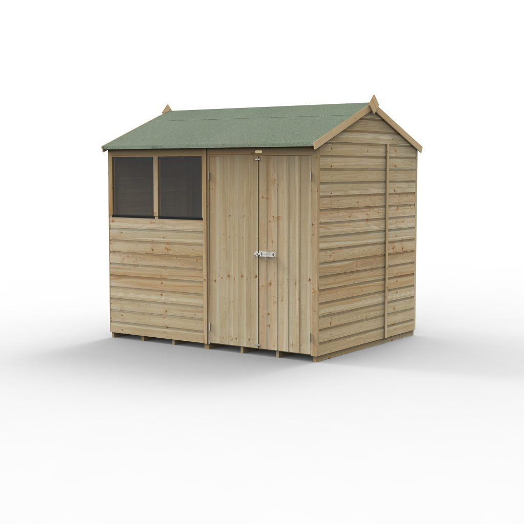 Forest Garden Beckwood 8x6 Reverse Apex Shed - 2 Windows - Double Door