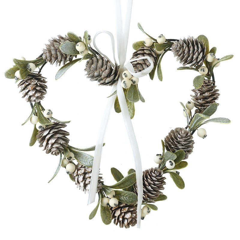 Heaven Sends Fir Cone Heart Wreath