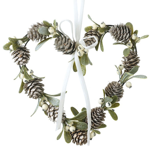 Heaven Sends Fir Cone Heart Wreath