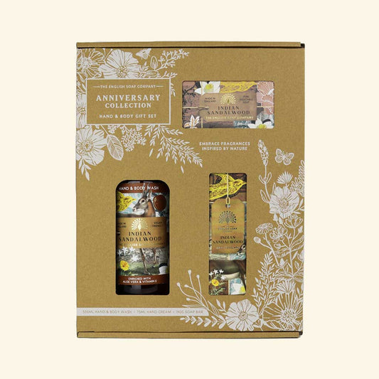 English Soap Company Anniversary Hand & Body Gift Set Indian Sandalwood