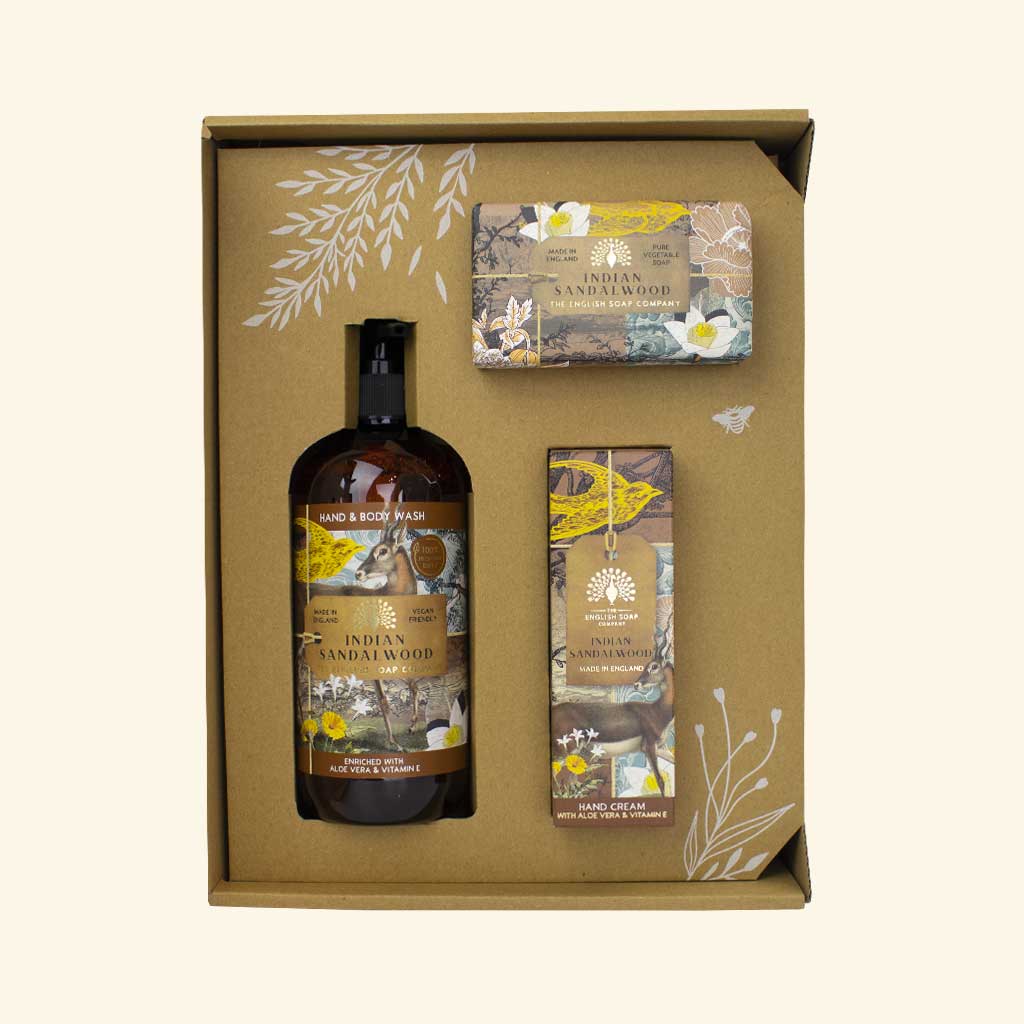 English Soap Company Anniversary Hand & Body Gift Set Indian Sandalwood