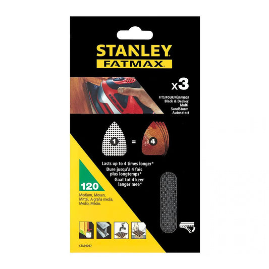 Stanley Mesh 3X 120G Sheet, Multi Sander Velcro