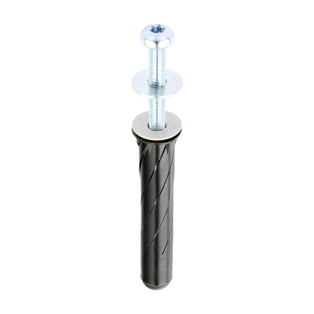 Timco Stella Fix universal wall plugs with black Torx TX pan head screws for masonry and plasterboard