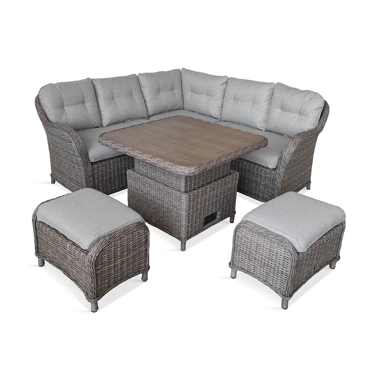 LG Outdoor St Tropez Sand Compact Dining Modular Set with Adjustable Table