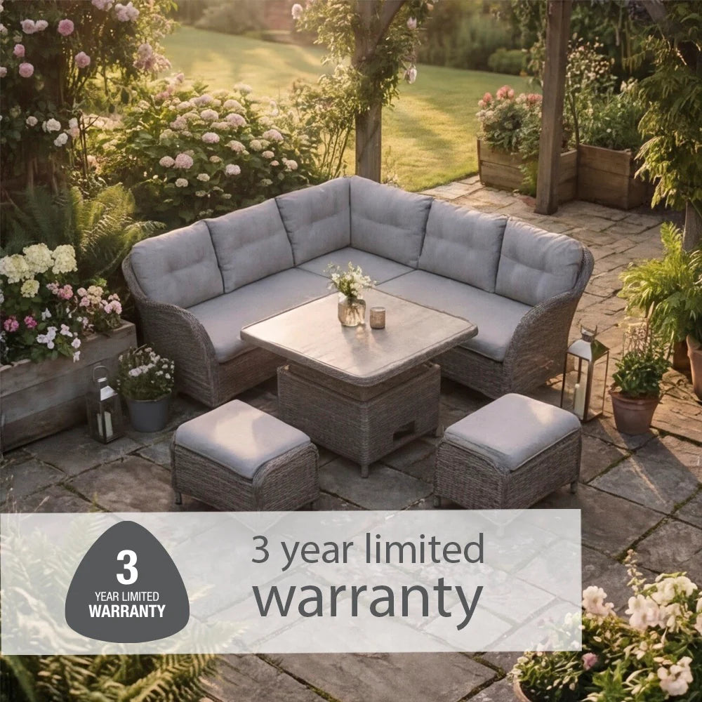 LG Outdoor St Tropez Sand Compact Dining Modular Set with Adjustable Table