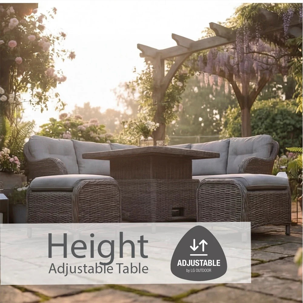 LG Outdoor St Tropez Sand Compact Dining Modular Set with Adjustable Table