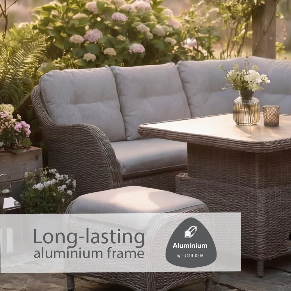 LG Outdoor St Tropez Sand Compact Dining Modular Set with Adjustable Table