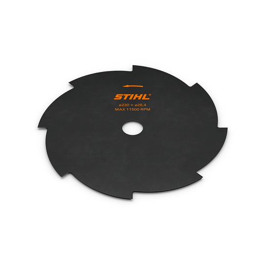 STIHL GrassCut 230-8 eight-tooth steel grass cutting blade for professional brushcutters.