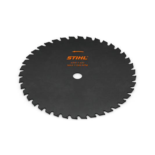 STIHL GrassCut 250-40 forty-tooth steel grass cutting blade, part number 4000 713 3806, for professional clearing saws.