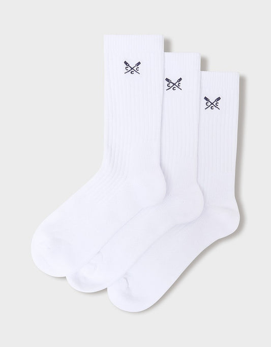 Crew Clothing 3 Pack Logo Sports Socks